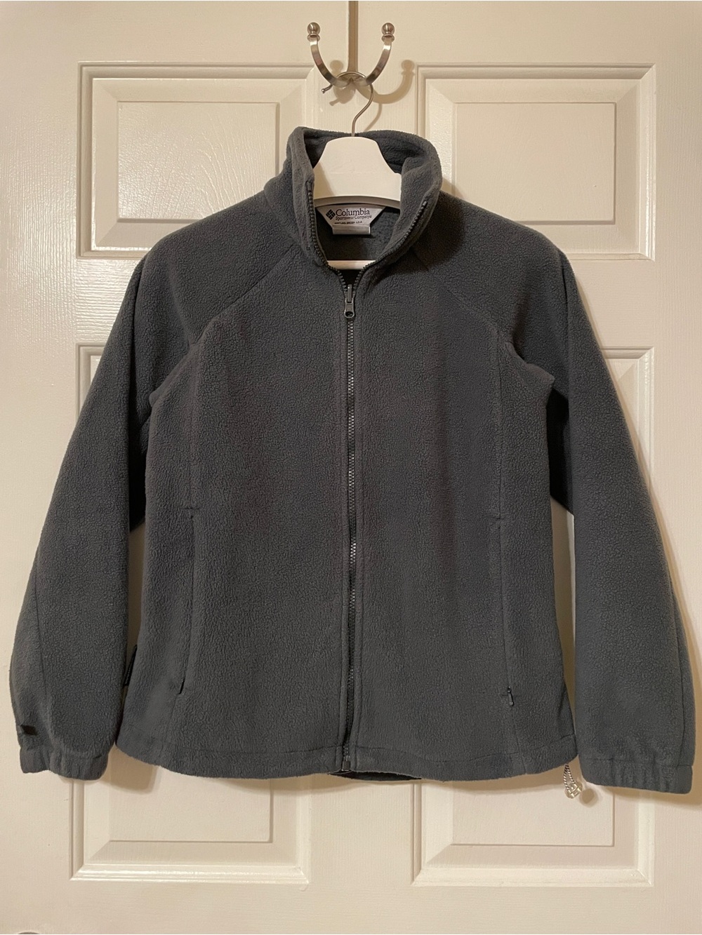 Columbia Jacket Women’s Small Gray Core Interchange Fleece Full Zip Coat Sweater